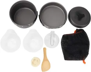 1-2 People Outdoors Portable Folding Pan Aluminum Alloy Cookware Picnic Hiking Camping Pot Camping Essentials Camping Cooking Camping Gear Must Haves