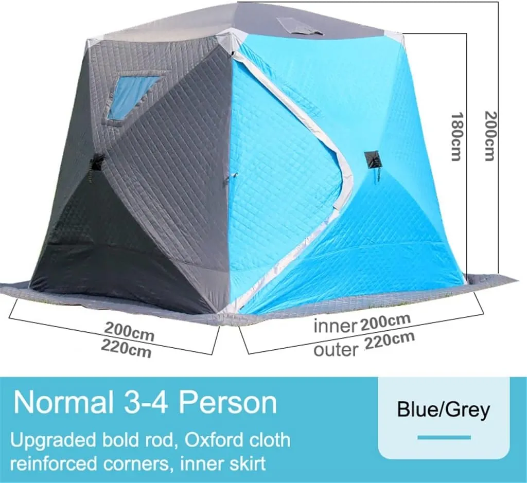 1-4 Winter Fishing Tent Winter Ice Fishing Tent Camping Tent Windproof and Rainproof Outdoor Winter Fishing Warm Tent (Color : D, Size : 220 * 220 * 200cm) (D 220 * 220 * 200cm)
