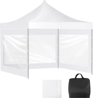 1 Pcs 86 x 120 Inch Clear Window Sidewall with Black Storage Bag Waterproof Canopy Sidewalls for 10 x 10 Inch Canopy Frame, Sun Walls Only Canopy, Tent Not Included(White)