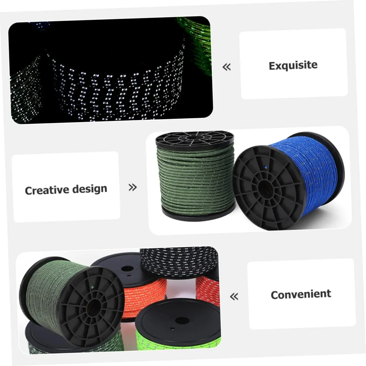 1 Roll Tent Reflective Rope Camping Canopy Tent Outdoor Supplies Rope Tent Rope Tether Awning