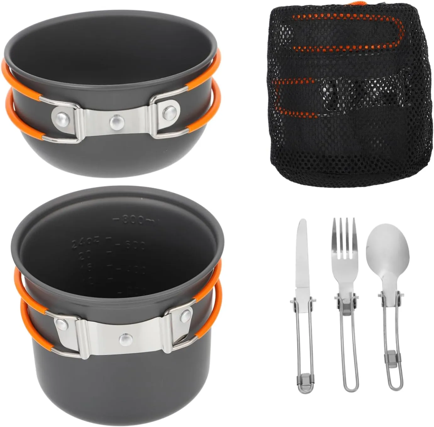 1 Set Camping Cookware Set Portable Outdoor Cooking Pot Pan Utensils for 1-2 People