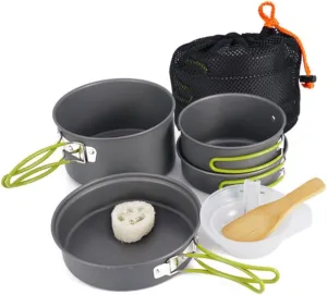 1 Set Portable Outdoor Picnic Cookware Nonstick Camping Cooking Tools for Hiking Includes Frying Pans Frying Pan Bowls Spoon Spatula for Fishing Picnic Activities