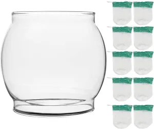 10-Pack Lantern Mantles & Glass Globe Replacement, Compatible with Coleman Lantern Parts & Ozark Trail Lanterns, Fits R690B051 & Other Fuel Lantern Models 200A/B,242/A/B/C