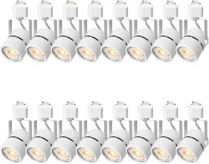 10W H Track Lighting Heads,Dimmable LED Track Light Heads for Accent Retail Artwork,4000K Netural White, Linear Track Light H Type - 120V 24°Angle Halo Type 16Pack (White)
