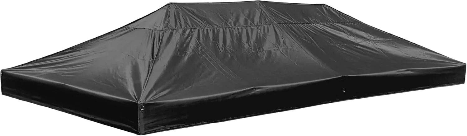 10x20Ft Canopy Top Replacement Fit for 9.6 * 19.1Ft Canopy Tent Top Cover UV Protection for Patio Outdoor Yard Home Camping Party 20x10Ft Black