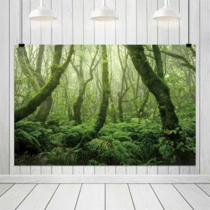 10x6ft Jungle Forest Backdrop Tropical Rainforest Natural Scenery Evergreen Leaves Trees Background for Party Picnic Camping Adventure Wedding Photo Studio
