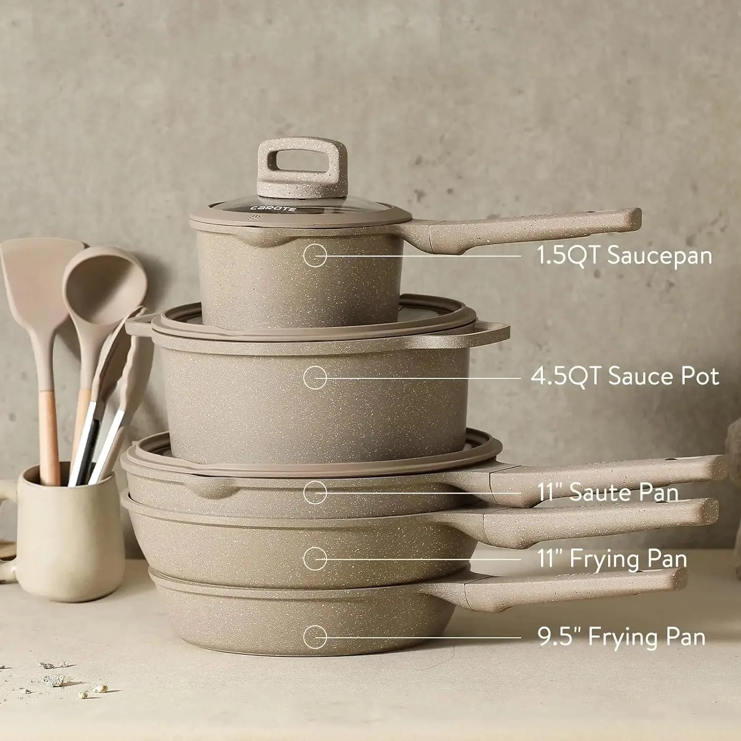 11/16Pcs Nonstick Kitchen Cookware Set