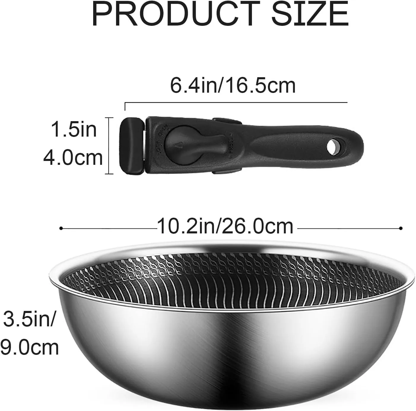 11in/10.2in Nonstick Camping Cookware, Camping Pot Works on Induction and All Cooktops, Perfect Stir Fry Cooking