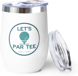 12 oz Stainless Steel Insulated Wine Tumbler Highball Beer Cup with Sliding Lid, Ideal for Golf Enthusiasts (Golf Tumbler)