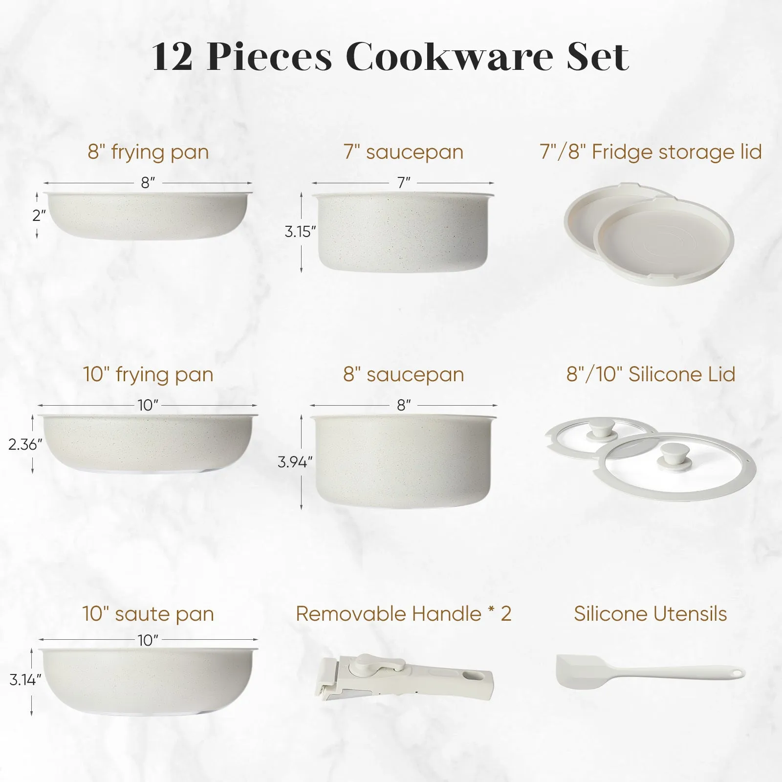 12-Piece Non-Stick Pots and Pans Set – Premium Kitchen Cookware for Easy Cooking & Cleaning