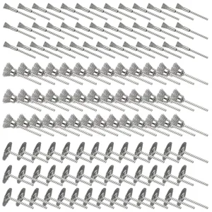 120 Pcs Rotary Tool Wire Brush, Steel Wire Wheels Pen Brushes Set Kit Accessories for Rotary Tool-1/8(3mm) Shank