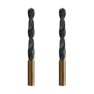 12mm Reduced Shank Twist Drill Bits High Speed Steel HSS 4341 for Iron/Copper/Plastic/Aluminum Plates/Metal Materials, Round Shank, Double Edge, 2 Pcs