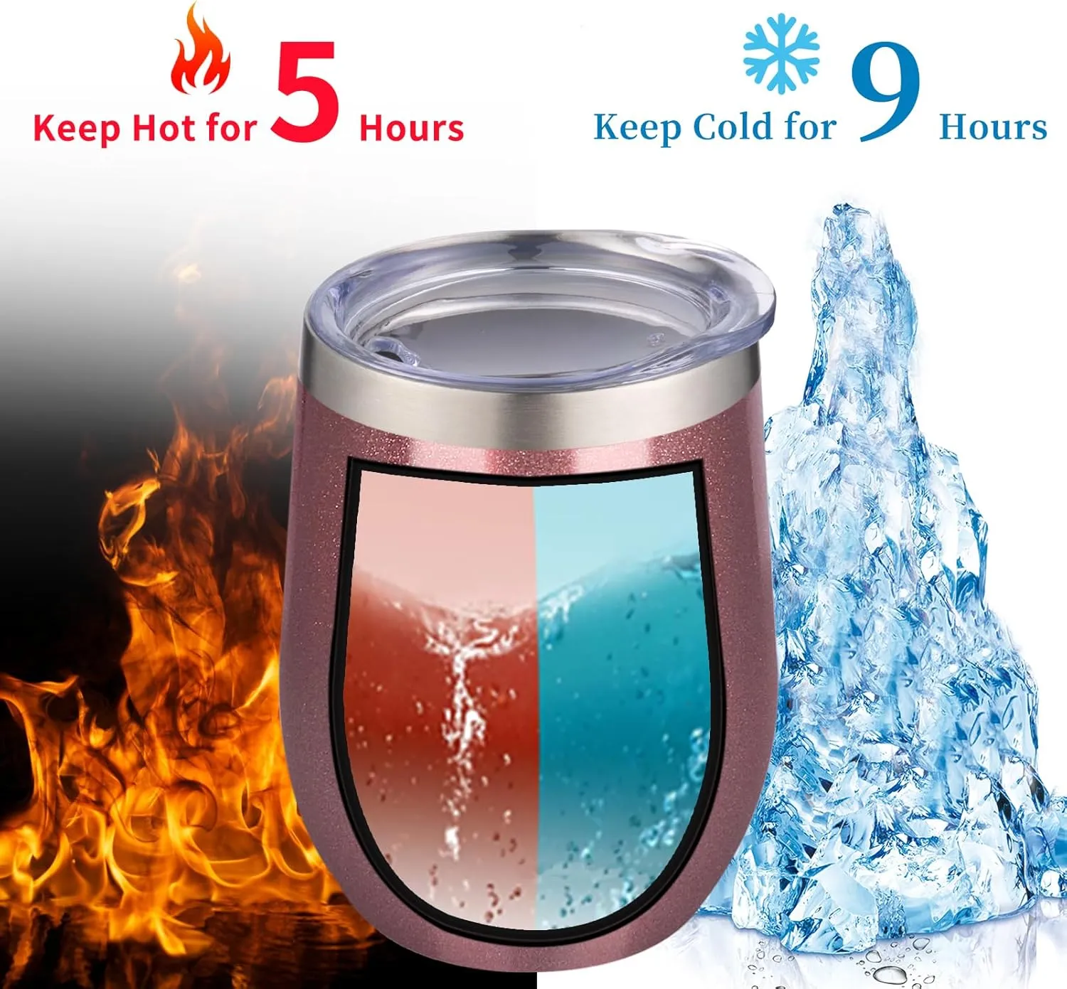 12oz/4 Pack Wine Tumbler Glasses with Lid Stemless Double Wall Vacuum Stainless Steel Travel Tumbler Keeping Cold & Hot for Wine,Coffee,Cocktails,Christmas Drinks-Family and Gifts(Multi color-bright)