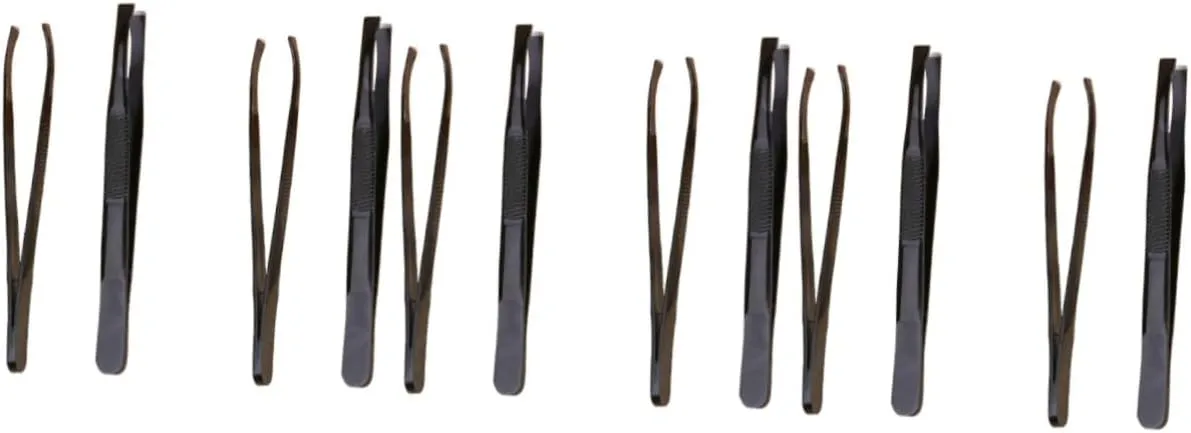 12pcs Eyebrow Clips Stainless Steel Tweezers for Shaping Trimming Makeup Accessories for Precision Grooming Compact Design Plating