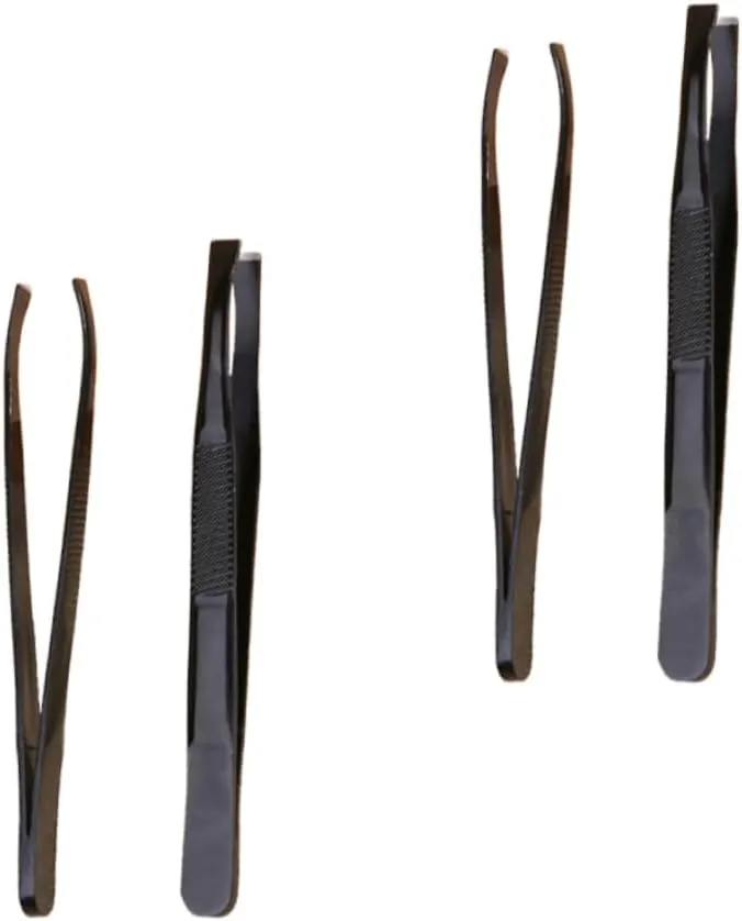 12pcs Eyebrow Clips Stainless Steel Tweezers for Shaping Trimming Makeup Accessories for Precision Grooming Compact Design Plating
