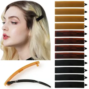 12pcs Hair Barrettes Set for Women and Girls, Hair Clips for Thick Thin Fine Hair, Non-metal Hair Accessories, Non-Slip Grip Handmade Snap Hairpin, BPA Free