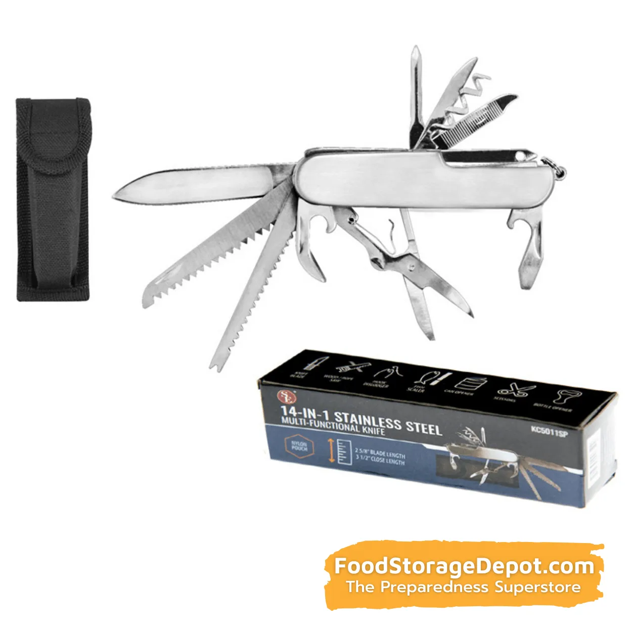14-in-1 Stainless Steel Multi-Functional Tool