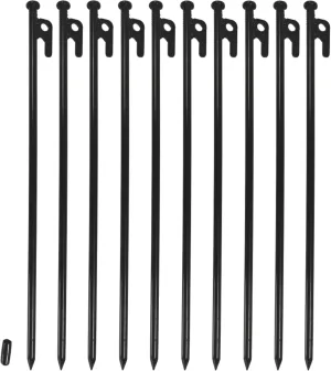 16Inch Heavy Duty Steel Tent Stakes –10 Pack Extra Long, Unbreakable Camping Pegs for Windproof, Rocky, Beach and Backyard – Durable and Inflexible for All Weather