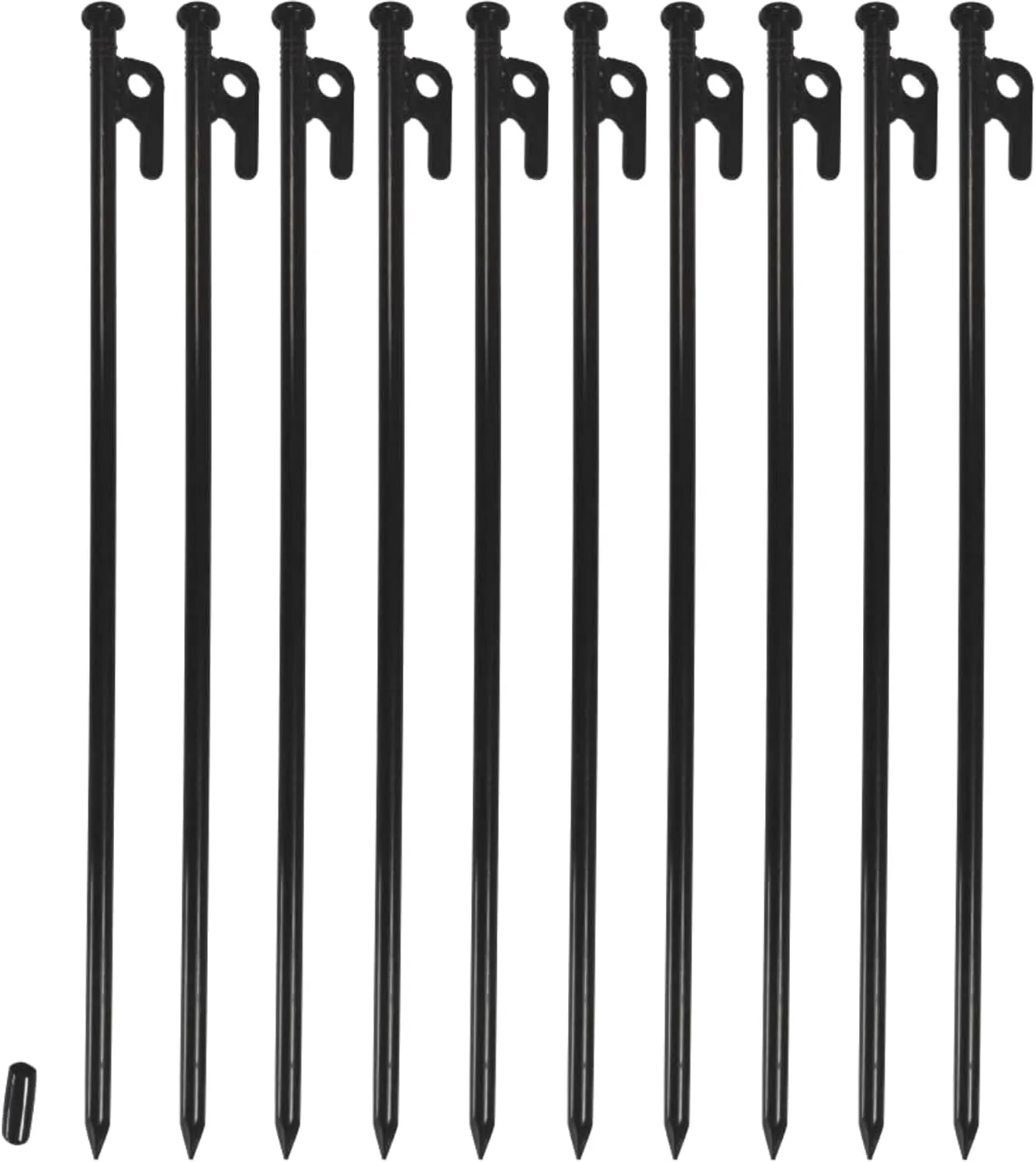 16Inch Heavy Duty Steel Tent Stakes –10 Pack Extra Long, Unbreakable Camping Pegs for Windproof, Rocky, Beach and Backyard – Durable and Inflexible for All Weather