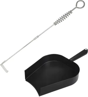 18” BBQ Ash Removal Tool and Ash Pan for Big Green Egg Accessories, Stainless Steel Ash Tool Poker for BGE Primo and Other Charcoal Kamado Stove(at AP)