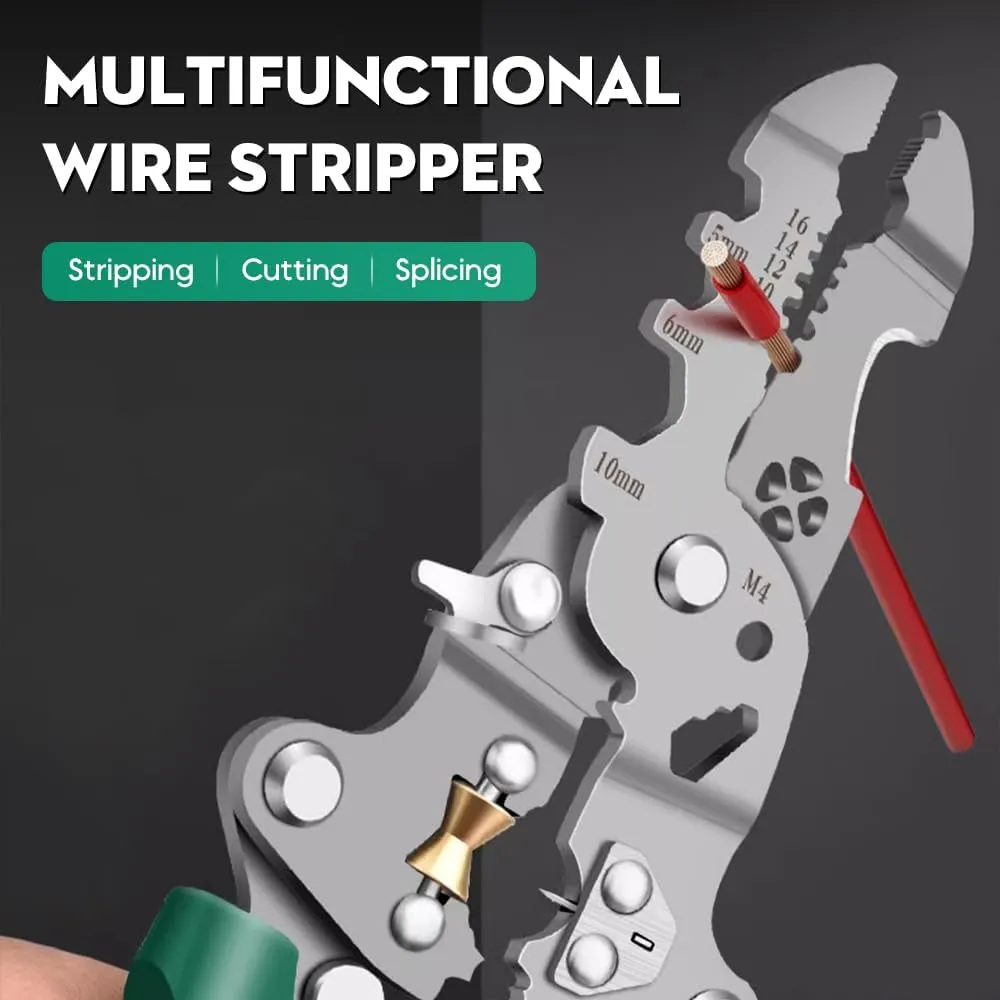 18 In 1 Foldable Wire Stripper,Multifunctional Foldable Wire Stripper Electrical Pliers,For Cutting And Pulling Wires Cable Scissors (A)