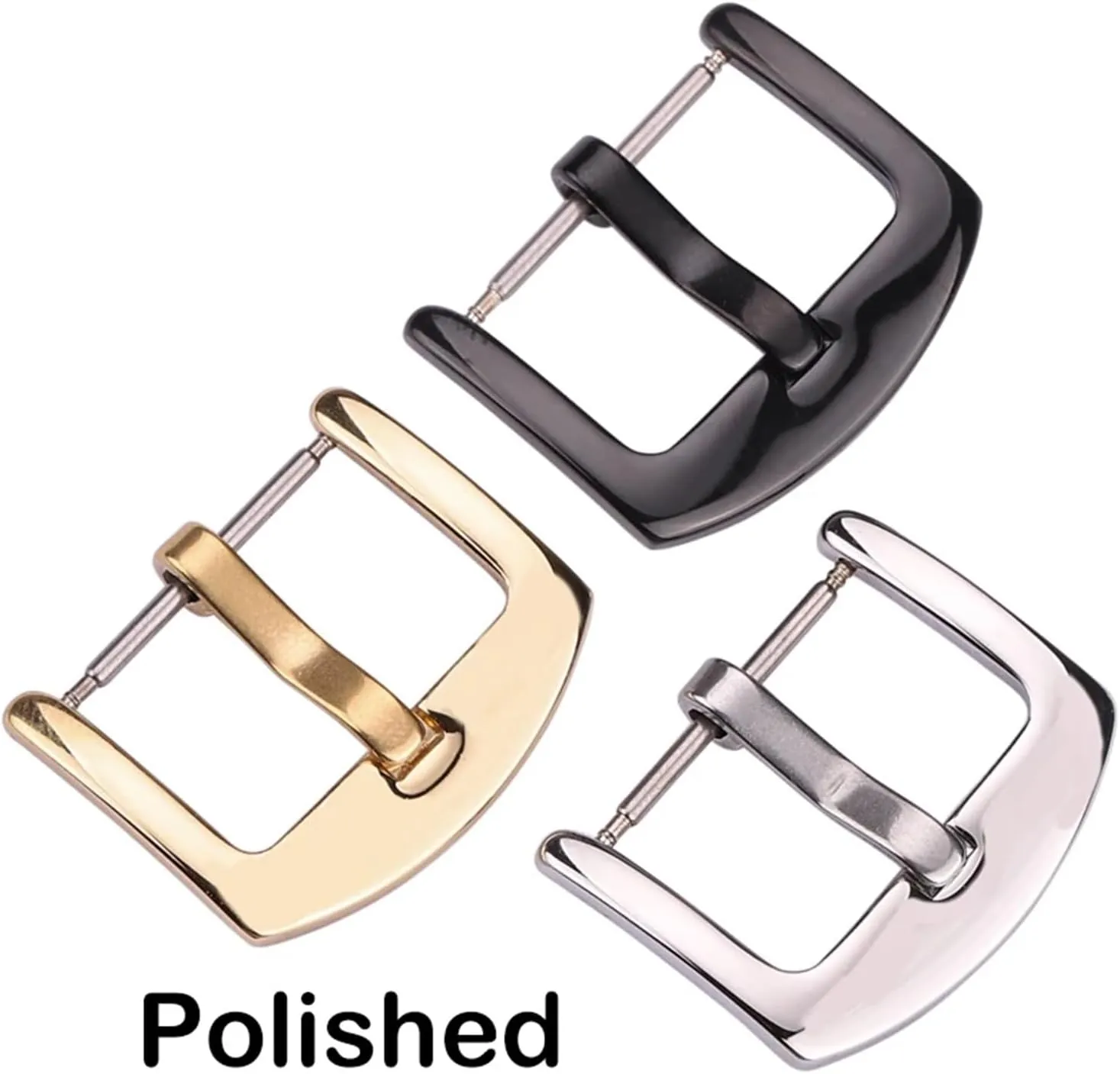 18mm 20mm 22mm 24mm Metal Watch Band Buckle Men Watchbands Strap Silver Solid Stainless Steel Clasp Accessories