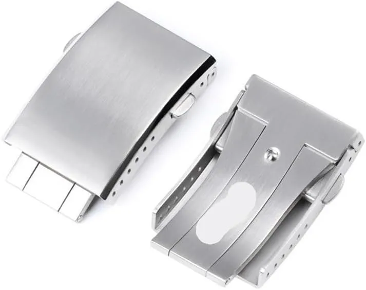 18mm 20mm 22mm 304L Solid Stainless Steel Folding Watch Buckle Metal Double Push Clasp Watch Accessories with Tool
