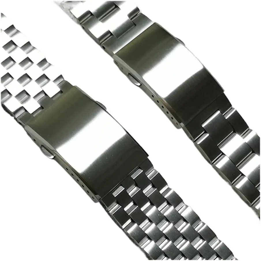 18mm 20mm 22mm 304L Solid Stainless Steel Folding Watch Buckle Metal Double Push Clasp Watch Accessories with Tool