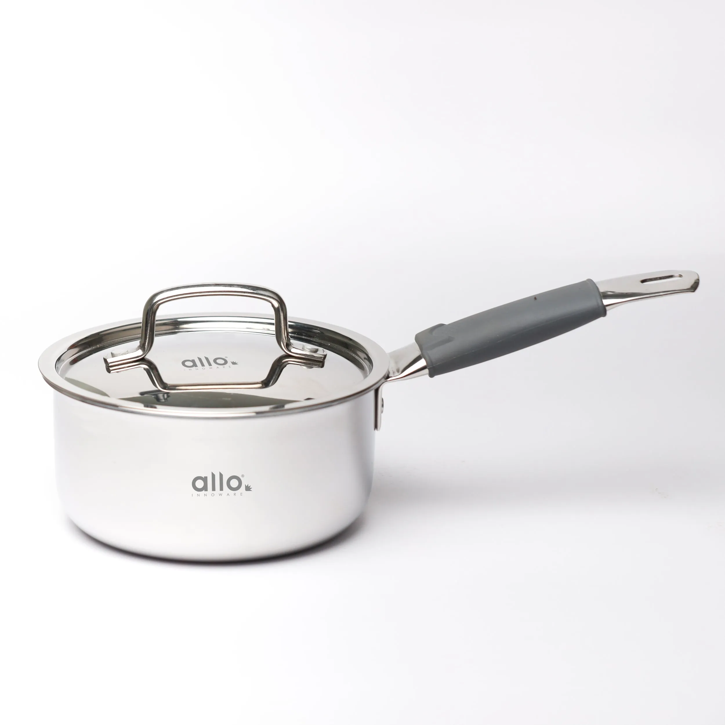 1L Allo CookSafe TriPly Sauce pan | Stainless Steel | With Stainless Steel Lid | Induction Friendly | Naturally Non-stick | 14cm