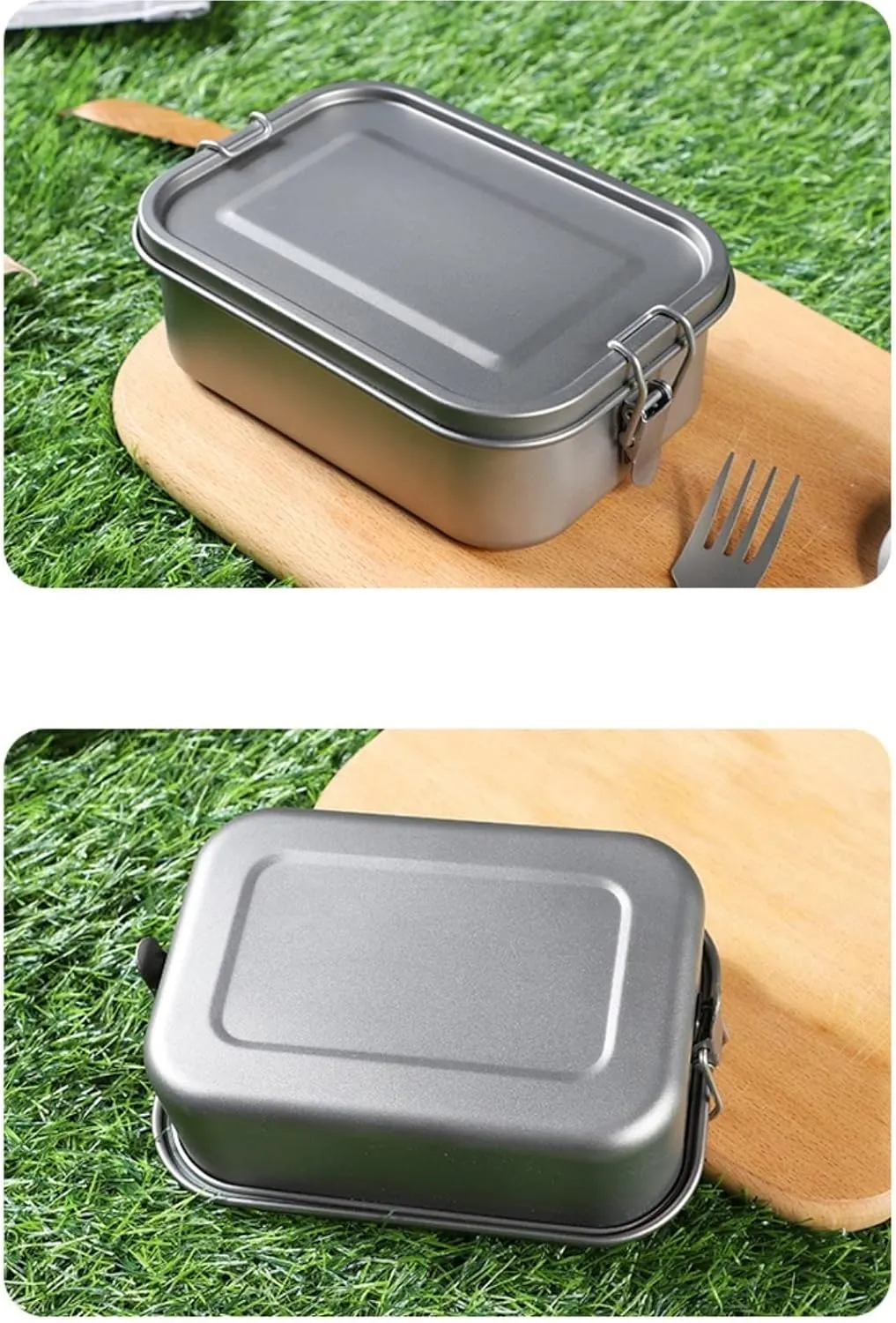 1PC 800ML Pure Titanium Lunch Box Outdoor Portable Sealed Lunch Box (800ml B)