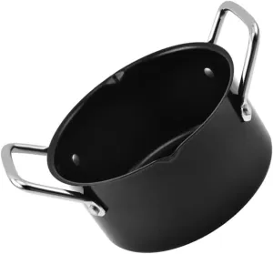 1Pc Outdoor Bbq Sauce Pot Carbon Steel Cooking Pot Practical Portable Kitchen Cookware for Camping and Bbq Even Heat Distribution