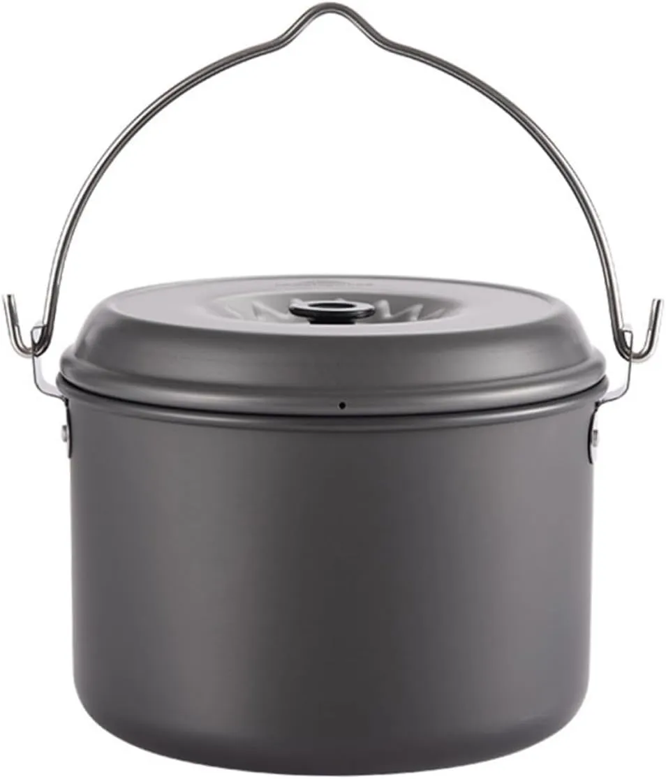 1Pc Portable Camping Pot with Handle Capacity Outdoor Cooking Pot for Hiking Backpacking and Picnic Camping Accessory for Group Meals