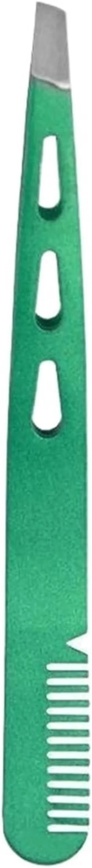 1pcs Eyebrow Tweezers Stainless Steel Slanted Eye Brow Clip Extension Double Eyelid Makeup Tool (Color : Blue, Size : 1SIZE) (Green 1SIZE)