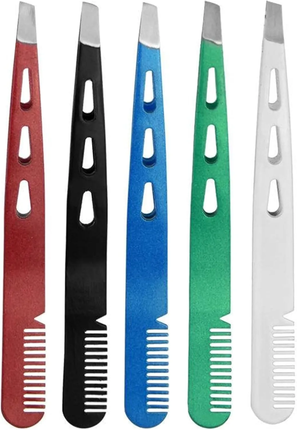 1pcs Eyebrow Tweezers Stainless Steel Slanted Eye Brow Clip Extension Double Eyelid Makeup Tool (Color : Blue, Size : 1SIZE) (Green 1SIZE)