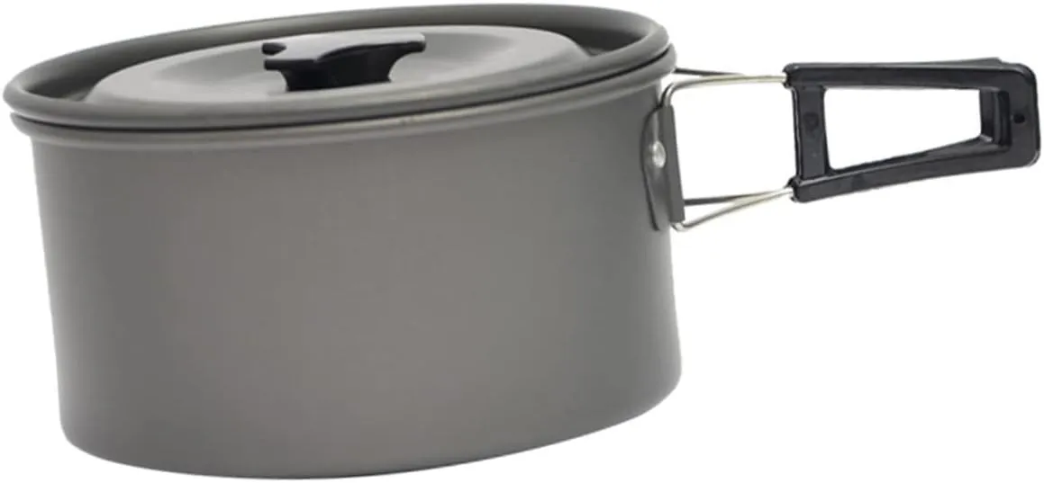 1set Camping Cookware Lightweight Non-Stick Folding Cooking Pot for Outdoor Cooking and Travel for Camping Hiking and Picnics and