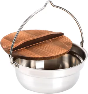 1set Camping Stainless Steel Soup Pot Removable Handle Outdoor Cookware for Ramen Rice and More for Camping and Backpacking
