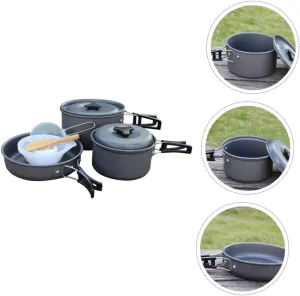 1Set Folding Camping Cookware for People Lightweight Cooking Gear for Backpacking Picnics Bbq Durable and Portable Outdoor Kitchen Supplies