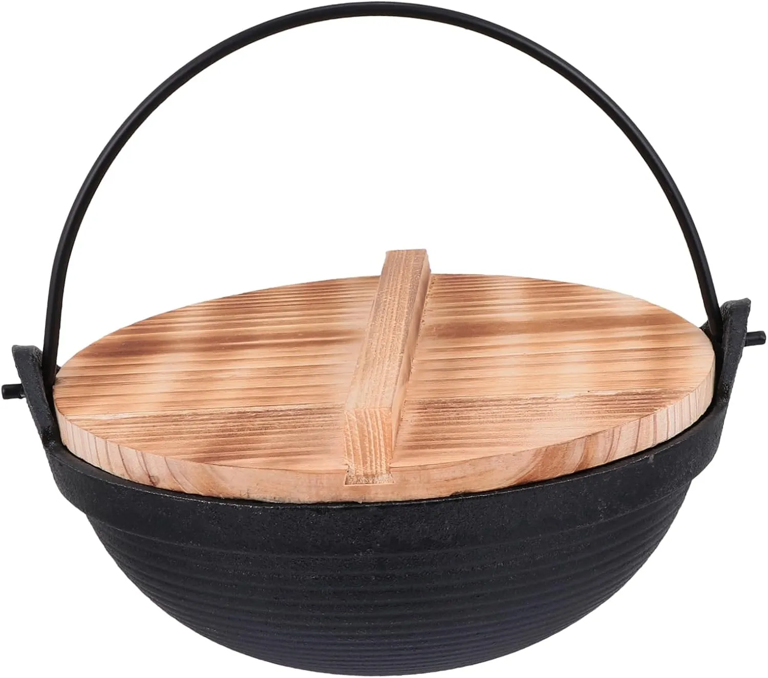 1Set Outdoor Cast Iron Hot Pot Camping Cookware with Lid for Soup Ramen and Stew Lightweight and Portable for Outdoor Cooking