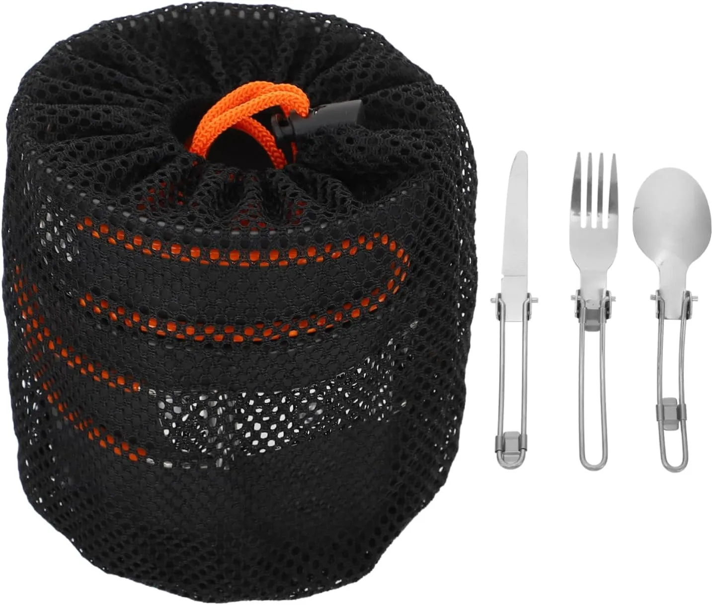 1set Portable Camping Cookware Lightweight Non-Stick Cooking Pot Kit Storage Bag for Outdoor Cooking Hiking Backpacking and Picnics Orange