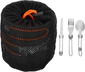 1set Portable Camping Cookware Lightweight Non-Stick Cooking Pot Kit Storage Bag for Outdoor Cooking Hiking Backpacking and Picnics Orange