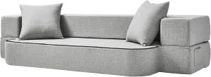 2-in-1 Folding Sofa Bed with 2 Pillows - Folding Chair Floor Couch & Sleeping Mattress - Washable Cover & Memory Foam Sleeper Chair for Living Room/Guest Room/Apartment/Loft, Twin XL