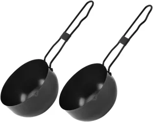 2 Pcs Cast Iron Stew Pot with Lid Outdoor Cooking Pots for Camping Grilling and Stewing Versatile Cast Iron Stock Pots for Indoor and Outdoor Use