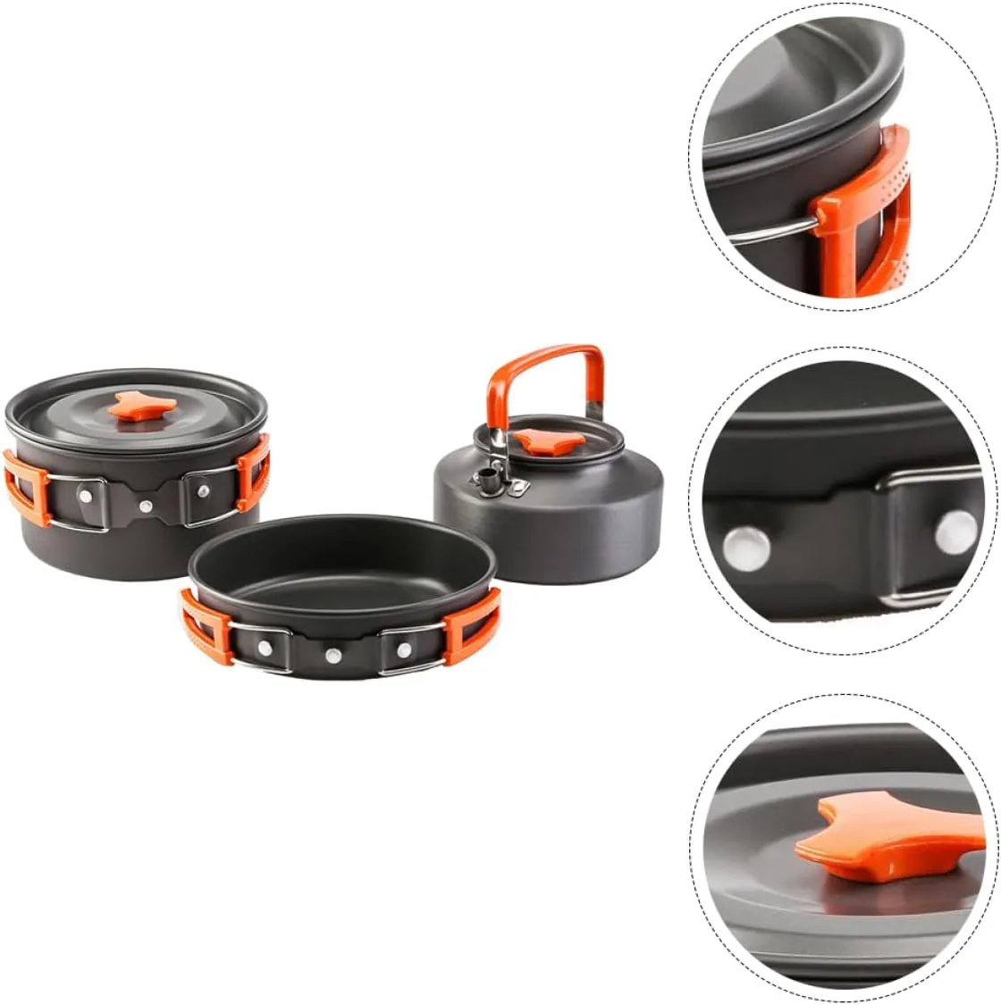 2 Sets Camping Pan Set Portable Three Piece Suit