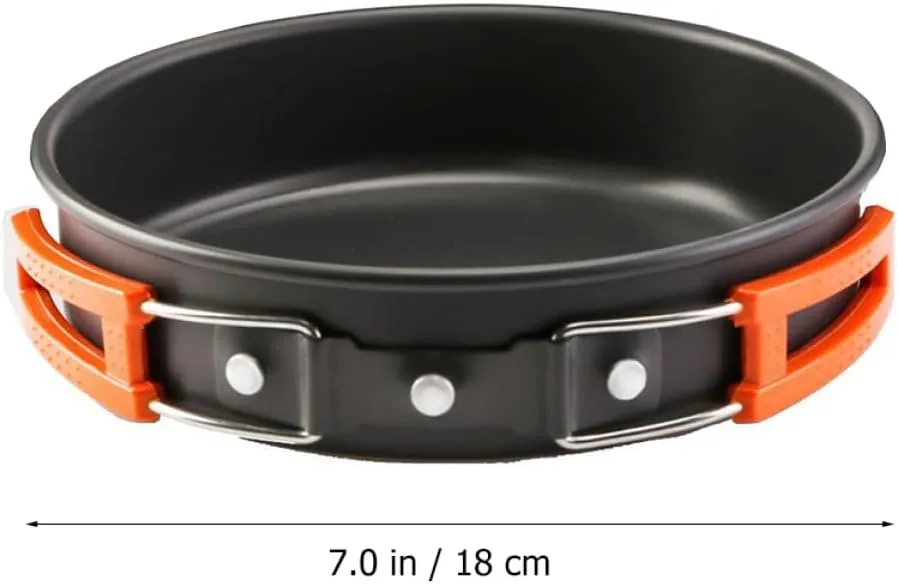 2 Sets Camping Pan Set Portable Three Piece Suit