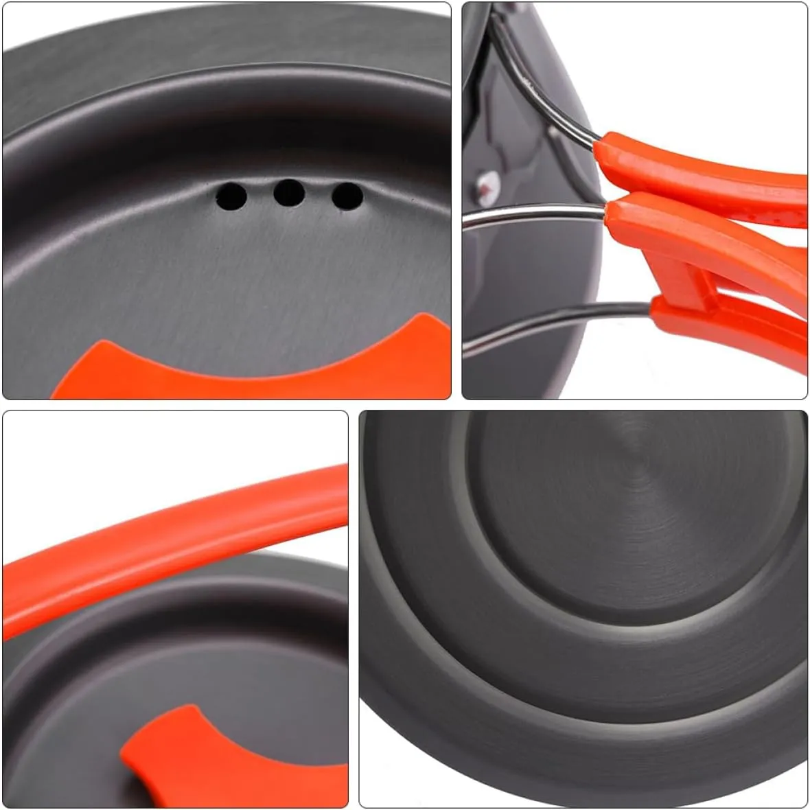 2 Sets Camping Pan Set Portable Three Piece Suit