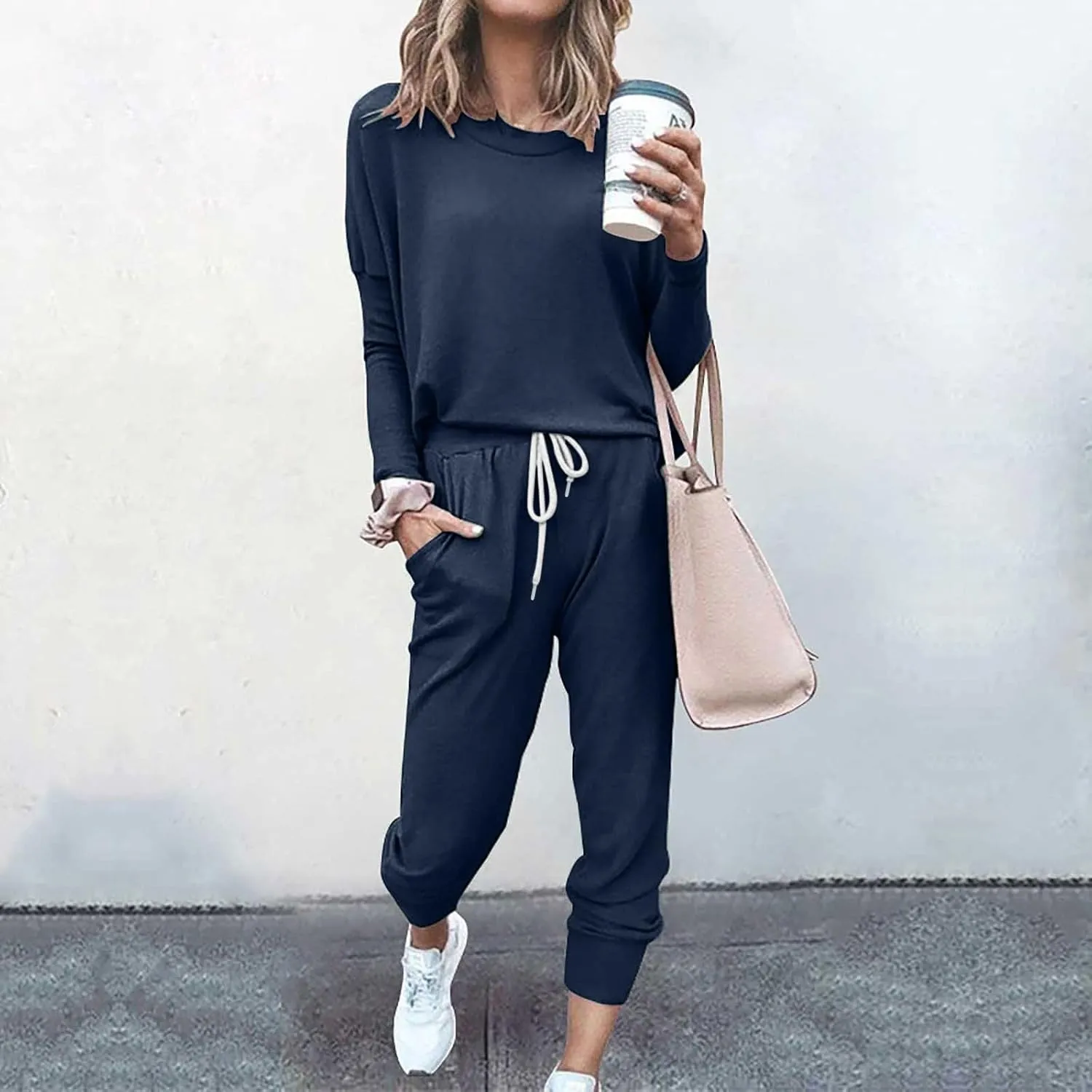 2025 Summer Sports 2 Piece Set,Lounge Sets Lightweight Crewneck Pullover Tops & Long Pants Tracksuit