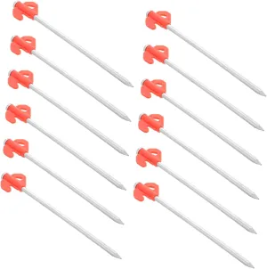 20pcs Portable Metal Tent Stakes Heavy Duty Windproof Ground Pegs for Camping Canopy and Outdoor Activities Lightweight Easy Installation Versatile Use for Travel