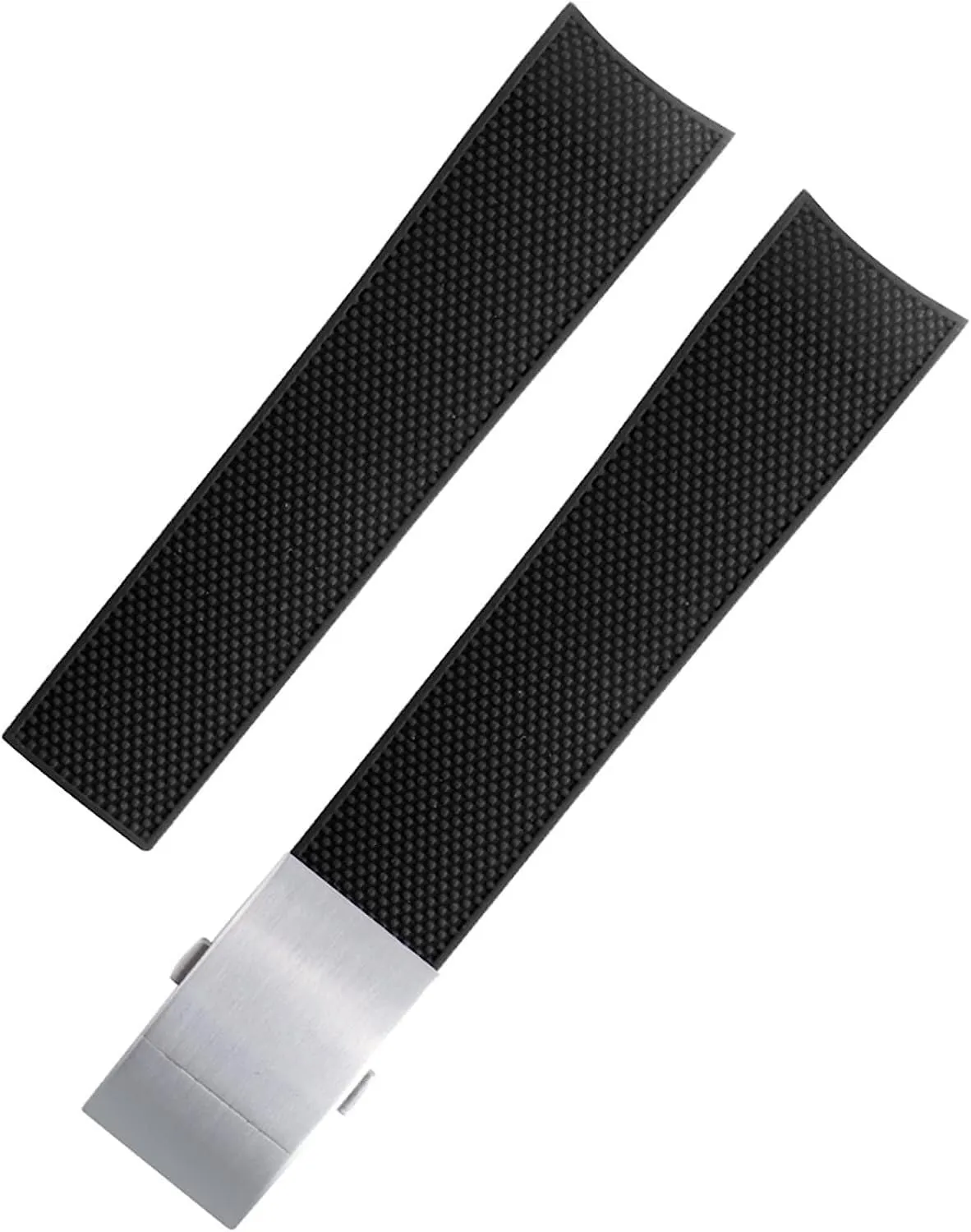 21mm Waterproof Rubber Watch Strap With Folding Buckle For Longines HydroConquest L3 L3.742 Diving