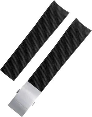 21mm Waterproof Rubber Watch Strap With Folding Buckle For Longines HydroConquest L3 L3.742 Diving