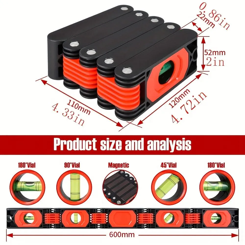 23-Inch Multi-Angle Foldable Level for Carpentry